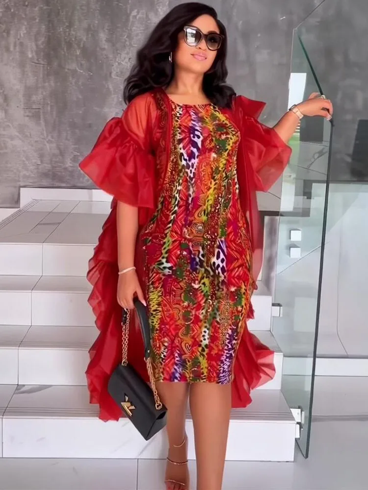 African Dresses For Women 2 Piece Sets Dashiki Long Maxi Dress Summer Spring Ladies Traditional African Clothing Fairy Dreess