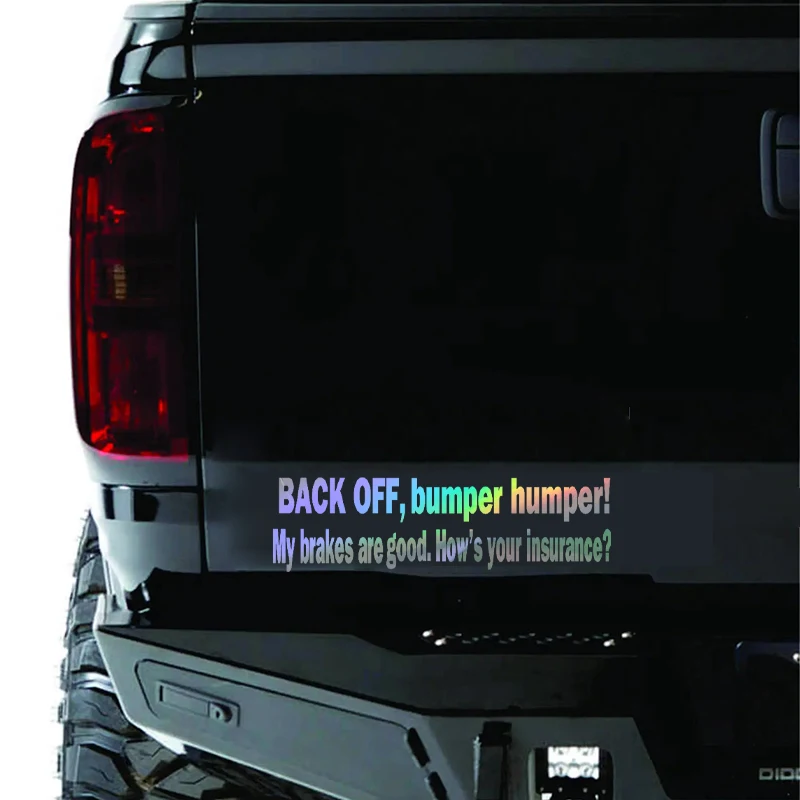 BACK OFF BUMPER HUMPER Tailgate Funny Car Truck Window Vinyl Decal Sticker Decorative Car Accessories Decals view 4