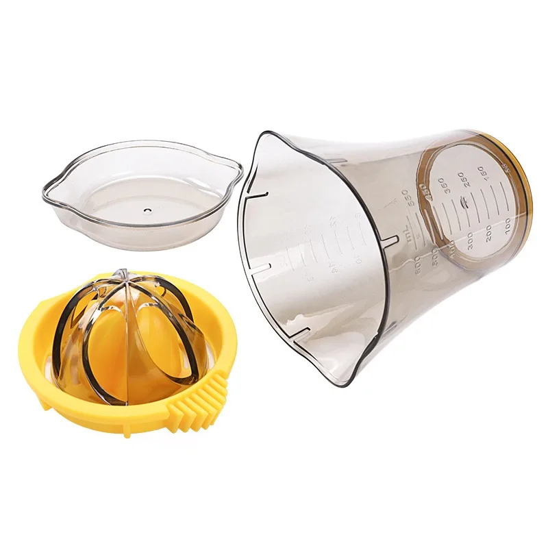 Manual Citrus Juicer,Built‑in Pour Spout,Transparent Graduated Measuring Cup,Multi‑fit Reamer Cone,Fruit Squeezer for Orange Lemon Lime for Household Kitchen Users