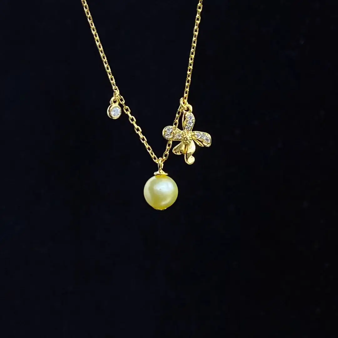 

S925 Sterling Silver Necklace Findings Jewelry Base Settings Mountings Parts Mounts for 6-7mm Pearls Stones