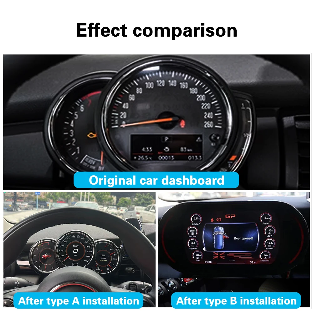 مجموعة الأدوات الرقمية لسيارات BMW Mini Cooper F54 F55 F56 F60 2014-2023 LCD لوحة القيادة عداد السرعة نظام قمرة القيادة الافتراضي لينكس #4