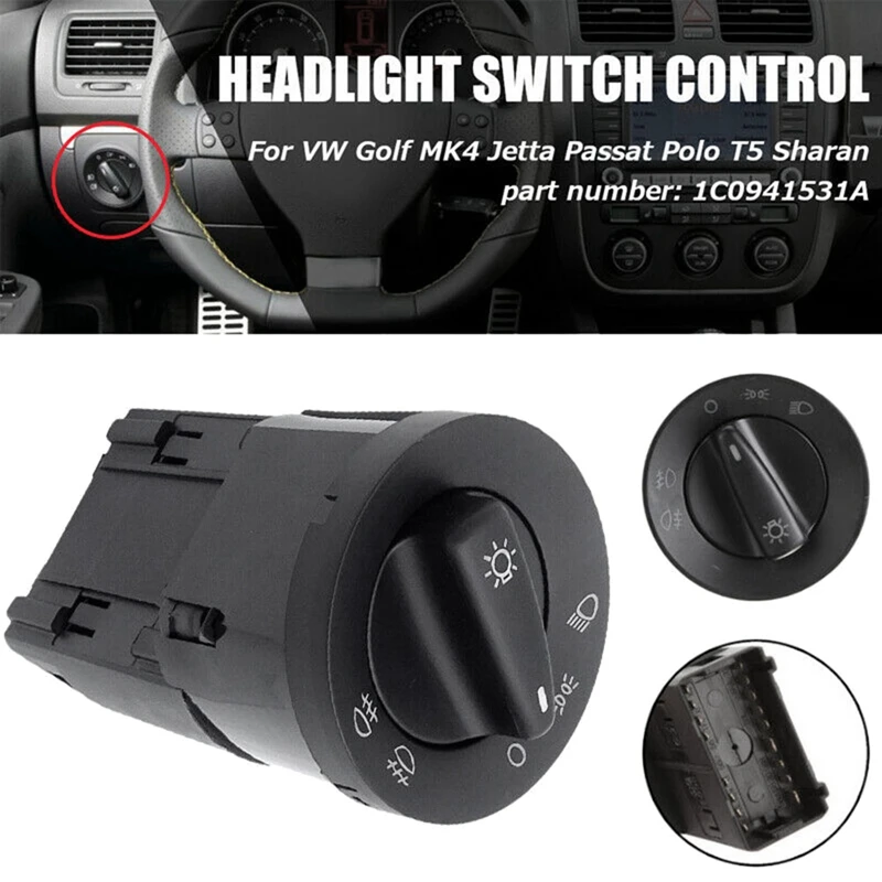 Headlight Switch Fog Lamp Control Switch 1C0941531A For Jetta Golf MK4 Passat -Polo Beetle And Skoda Models