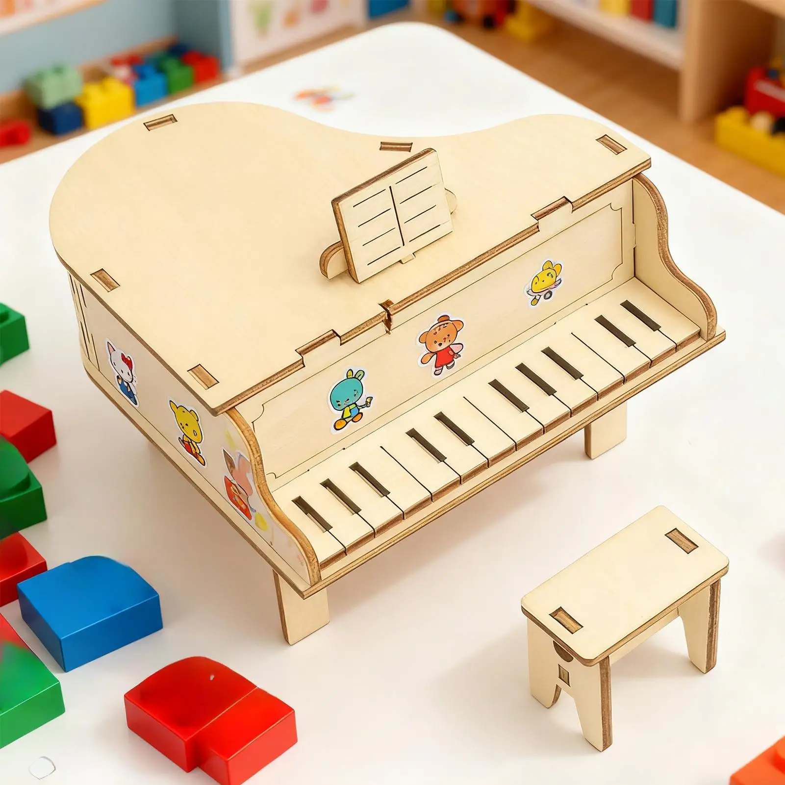 DIY Holz Klavier Spieluhr Mechanische Instrument Modell Kit STEM Pädagogisches Spielzeug Geschenk für Kinder Kinder Teenager Geburtstag Weihnachten