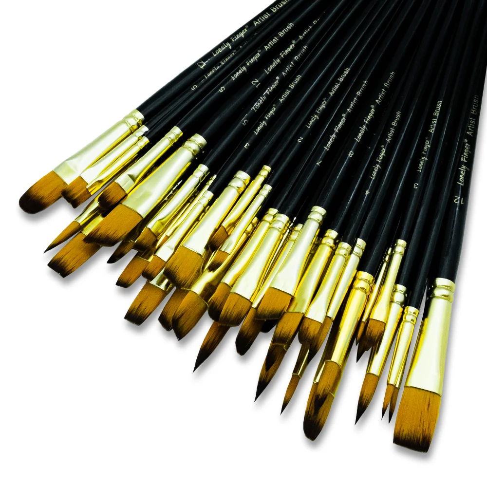 12/48-teiliges Künstler-Pinsel-Set, synthetische Pinsel mit feiner Spitze für Aquarell, Acryl, Gouache, Ölgemälde und Kunsthandwerk – professionell