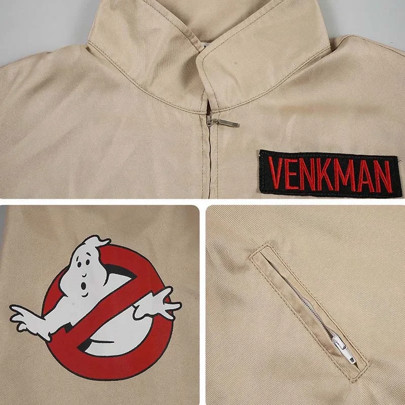 Ghost Buster Cosplay Costume for Adult&Kids Classic Venkman Gary Grooberson Ghost Hunt Jumpsuit Halloween Carnival Suit*.1