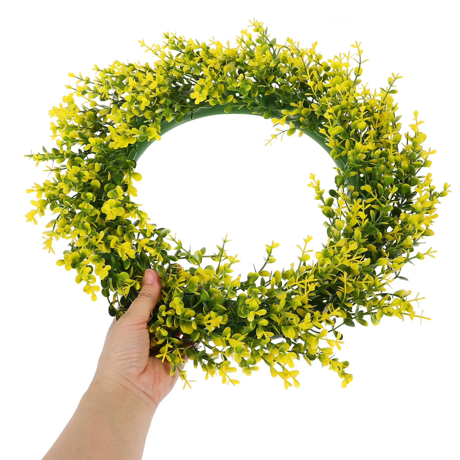 

1pc Artificial Leaves Wreath 24 Inch Spring Green Leaf Hanging Decoration For Home Door Wall Easter Decor Festival Wreath