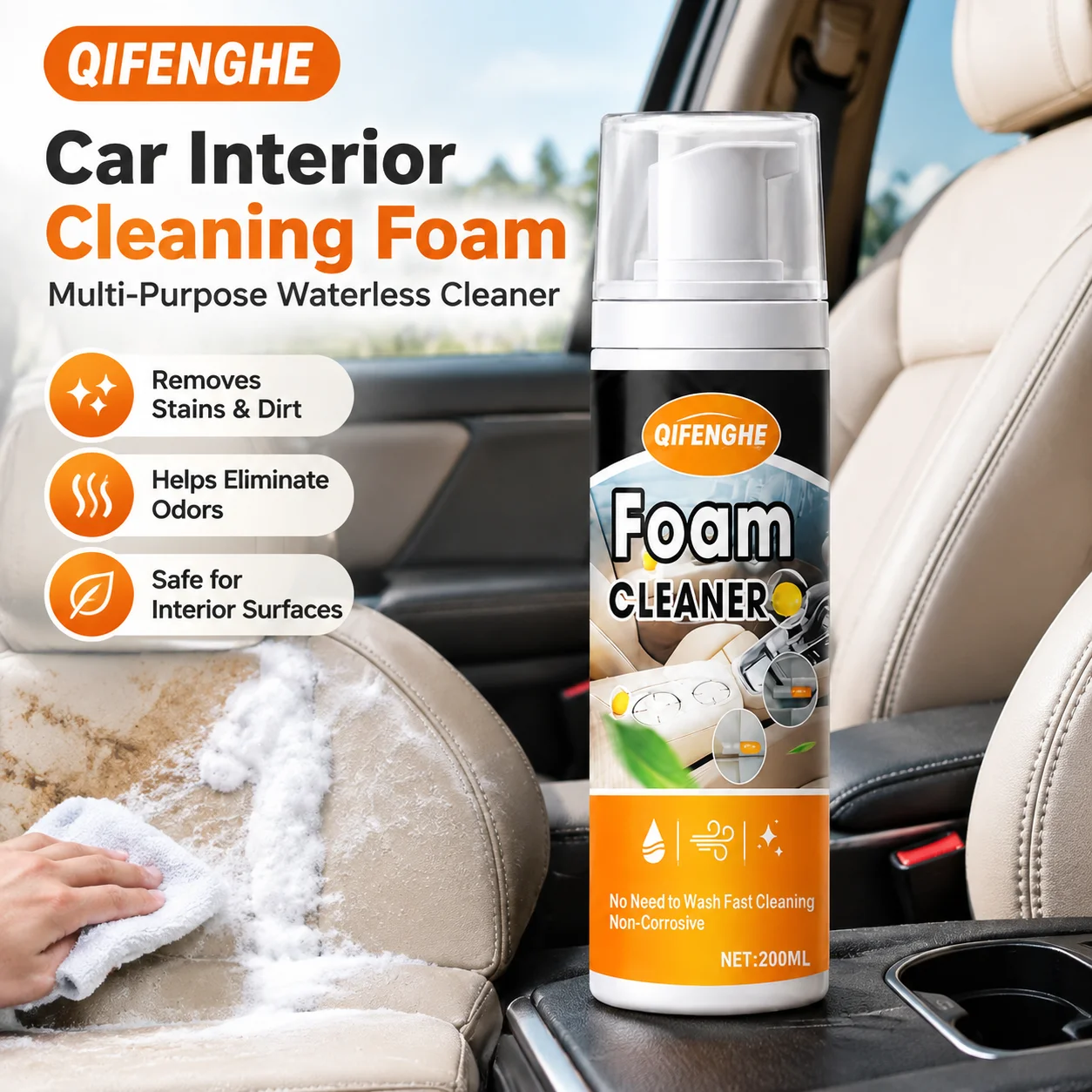 Car Interior Foam Cleaner 200m - огляд і ціна Leather Cleaner Interior