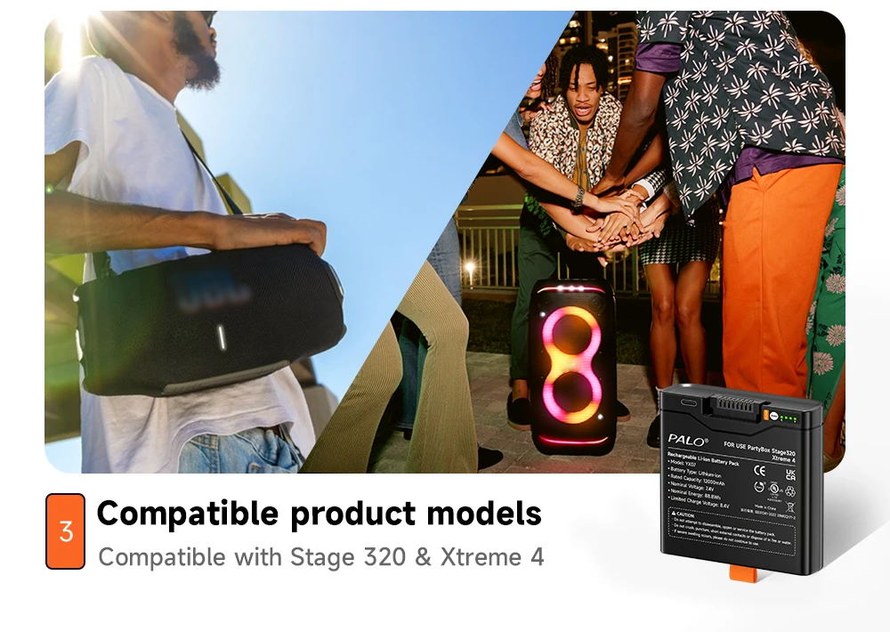 12000mAh Lautsprecher-Akku für JBL Xtreme 4, Akku für JBL PartyBox Stage 320, Hochleistungsakku mit TYPE-C-Ladefunktion – Detail 7