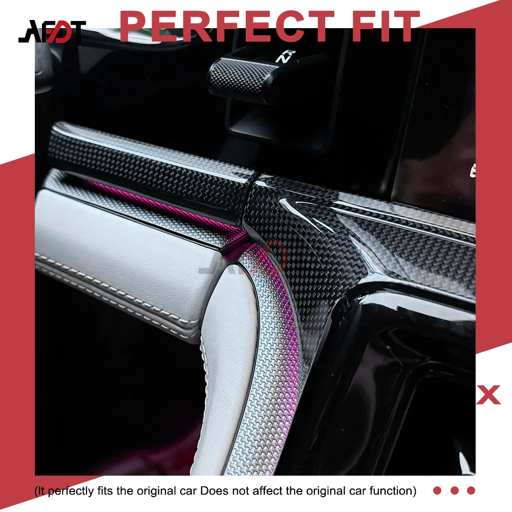 LHD لـ 2024-2026 بورش باناميرا 972 GTS 4S Turbo S E-Hybrid ألياف الكربون الحقيقية عادي نسج 4 قطعة لوحة القيادة شاشة الديكور #4