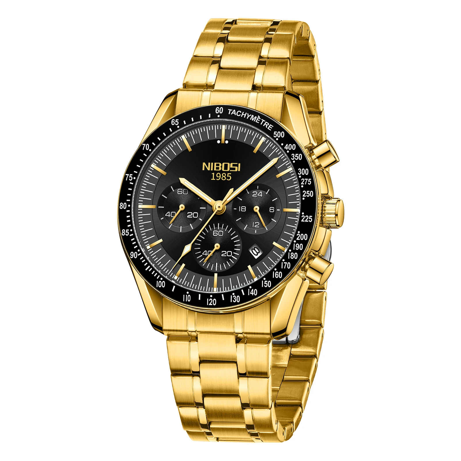 NIBOSI Luxury Military Watch for Men Waterproof Luminous Date Chronograph Man Watch Sport Quartz Stainless Steel Men's Watches