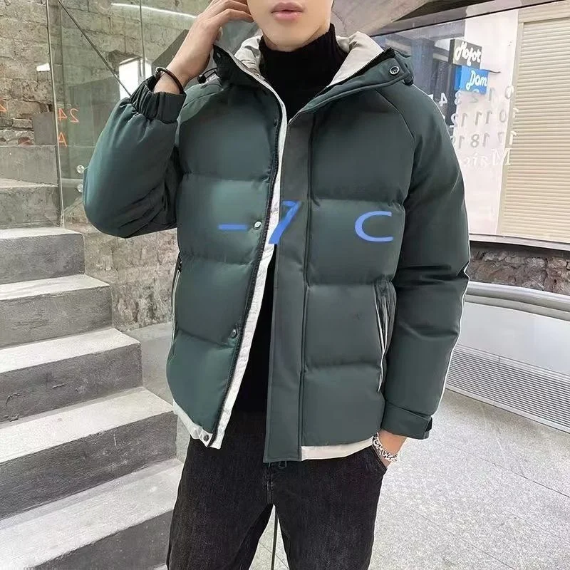 الرجال أسفل القطن Jaet 2024 شتاء جديد Sle العصرية ort Thiened يندبروف معطف مقنع دافئ الشباب ular ارتداء اليومي