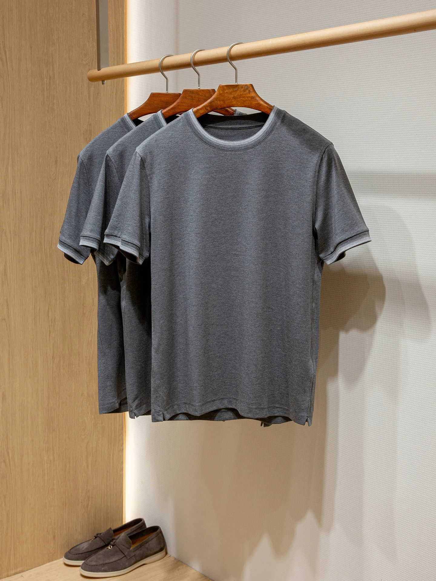 

Italian Sle Ultra Fine Modal ort Sve Men's Base irt ey Flower Pattern Autumn Winter Inner Wear Casual Lightweight ...