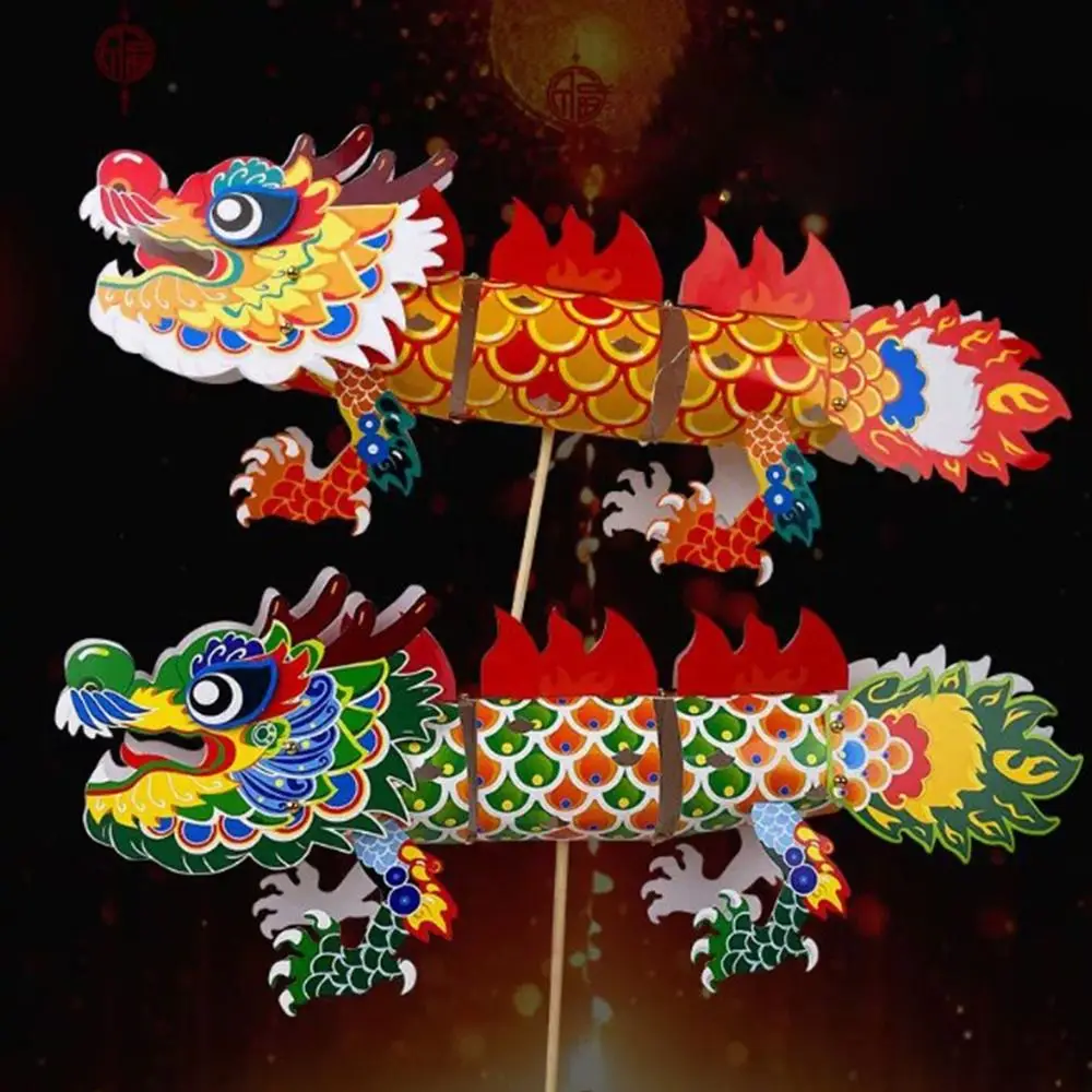 High Quality DIY Dragon Craft Chinese New Year 3D Paper DIY Dragon Decor Kids Toys Three-Dimensional Pull Flower