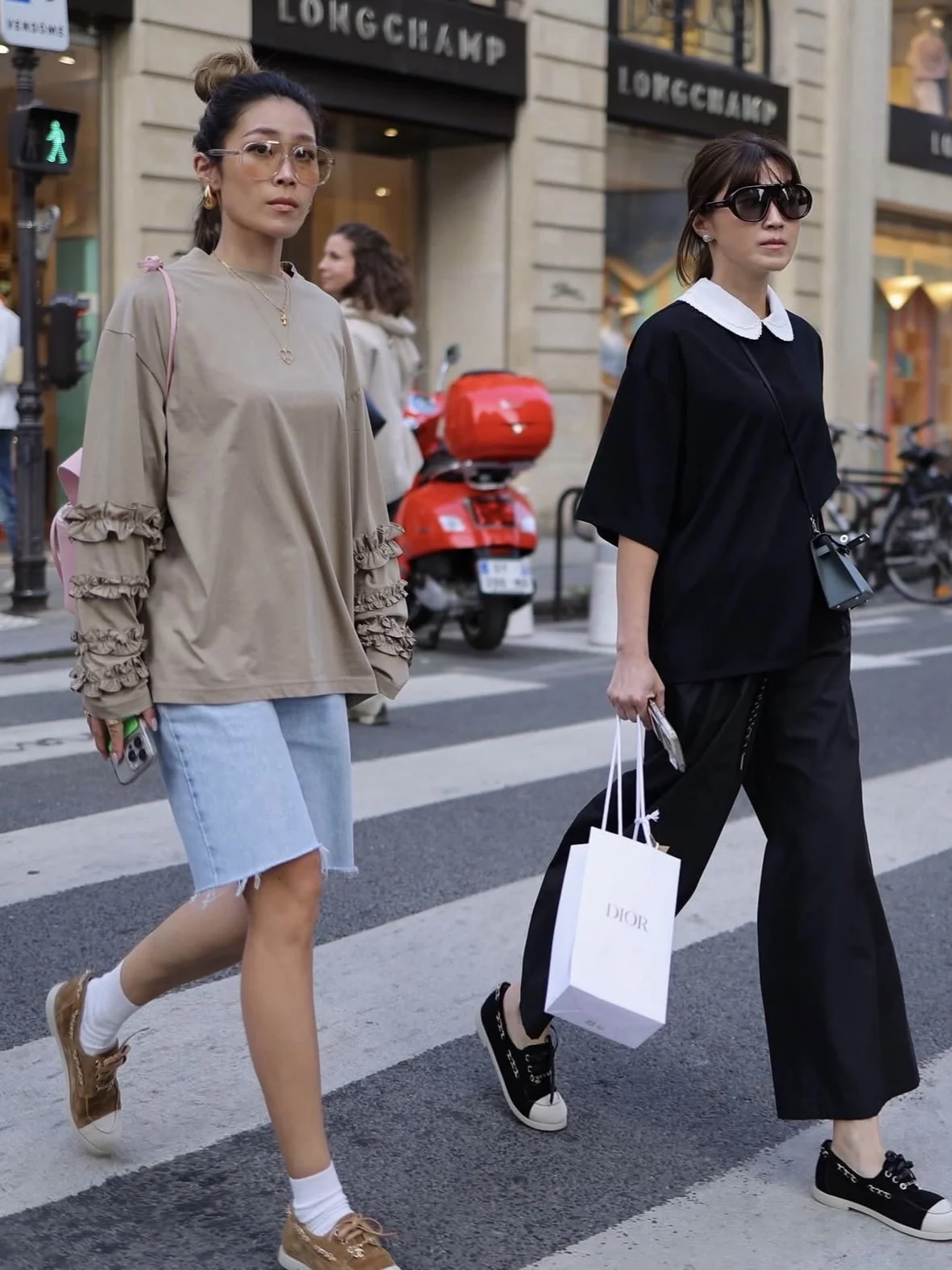 Ayako Gyp Folded Hem Sleeve T-Shirt Millefeuille Long Tee Casual Style Loose Fit Women's Fashion Petal Sleeve Embellished