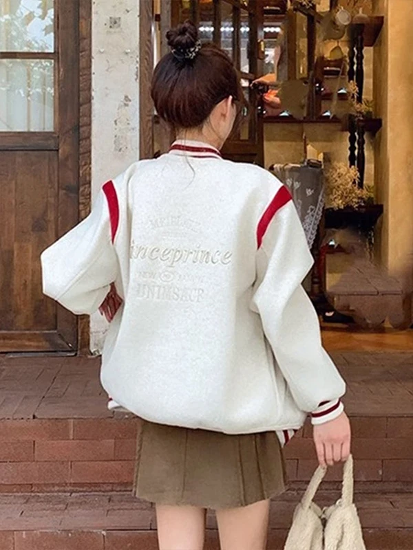 American Sle agneau fourrure conception Baseball Jaet femmes hiver nouveau Thiened Fce doublé ample décontracté minceur vêtements d'extérieur