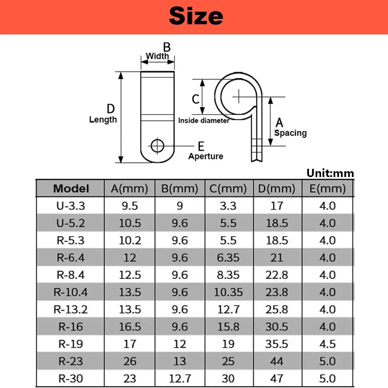 Nylon U-Type Wire Card, Fixação do fio Clip, R-Type Wire Clip, Gestão de cabos de parede, Fiação Routing Button, PA66