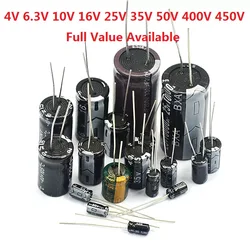 2-50pcs Aluminum Electrolytic Capacitor 6.3V 10V 16V 25V 63V 100V 400V High Frequency Low ESR 47UF 330UF 470UF 1000UF 2200UF 20%