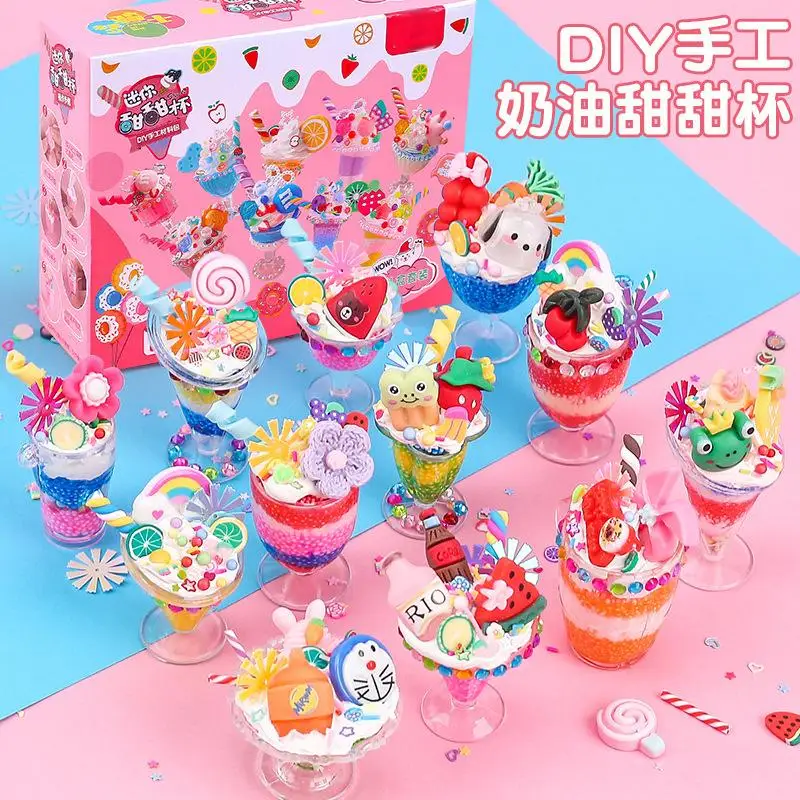 Craft Kits DIY Ice Cream Cup Decor Dessert & Crafts for Kids Ice Cream Cone Props for Fake Food Display Birthday Gifts for Girls