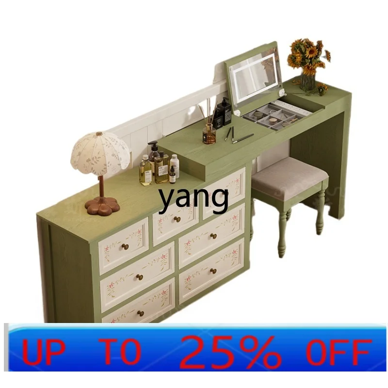 

LH painted dresser chest cabinet integrated retro style bedroom makeup table flip cover makeup table