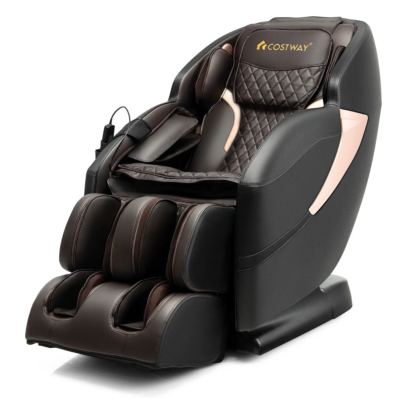 Costway Zero Gravity SL-Track Full Body Massage Chair w/ Voice Control Heat Roller