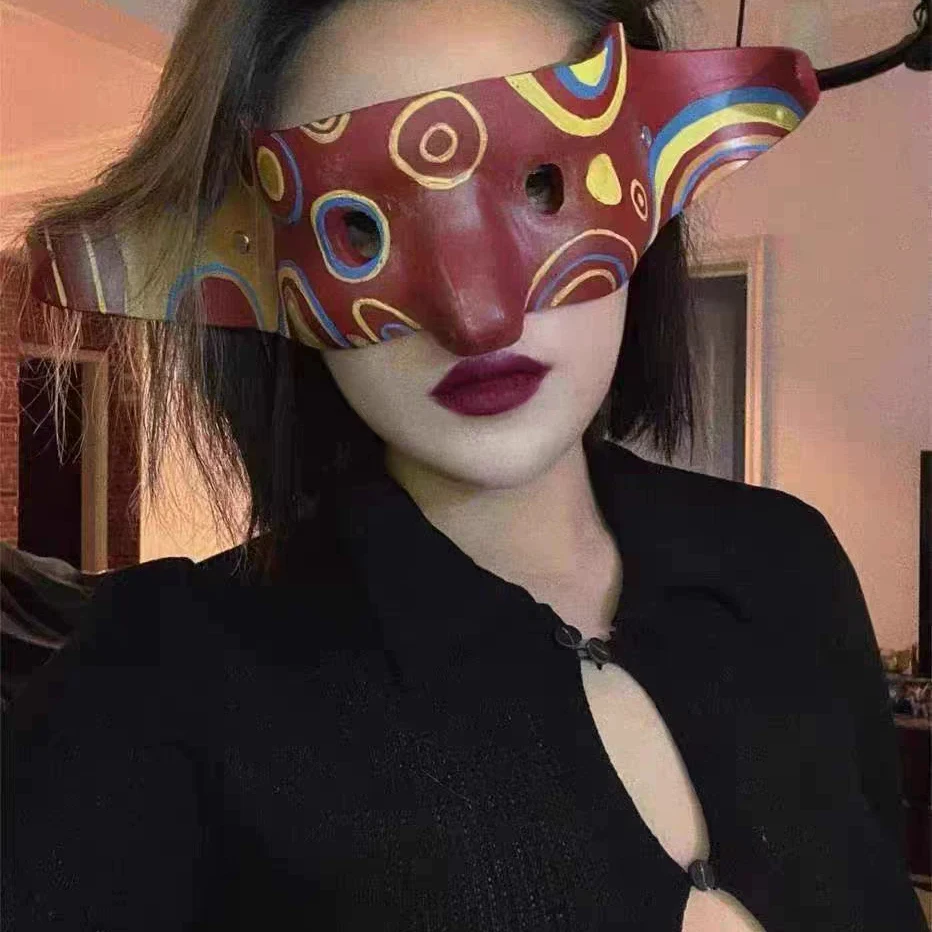 Wu Yanyue Mask Half Face Halloween Costume Party Prop Gag Clown Elastic Band Unisex Wudang Mask Entertainment Toy