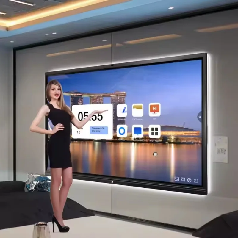 Customize 2K/4K LCD Digital Interactive Smart Board for School Teaching Pen Finger Touch 55 65 110 Inch Flat Panel