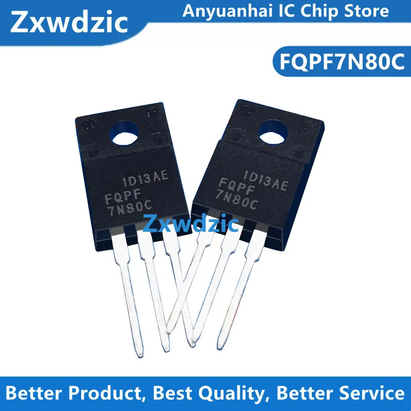 10pcs New Original 7N80C FQPF7N80C FQP7N80C 6.6A 800V MOSFET Field Effect Transistor