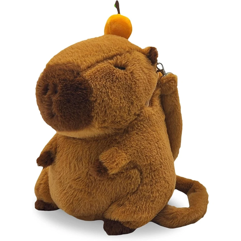 

Cute Kawaii Capybara Backpack Plush Stuffed Animal Design with Fluffy Adjustable Shoulder Strap for Kids Gifts