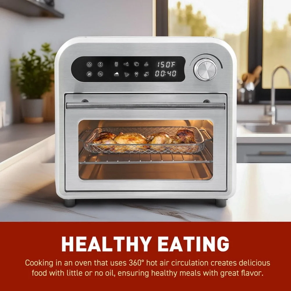 Nieskończona frytkownica powietrzna ze stali nierdzewnej 10L Cyfrowy programowalny wyświetlacz LED 1500W Regulowany czasomierz temperatury Akcesoria