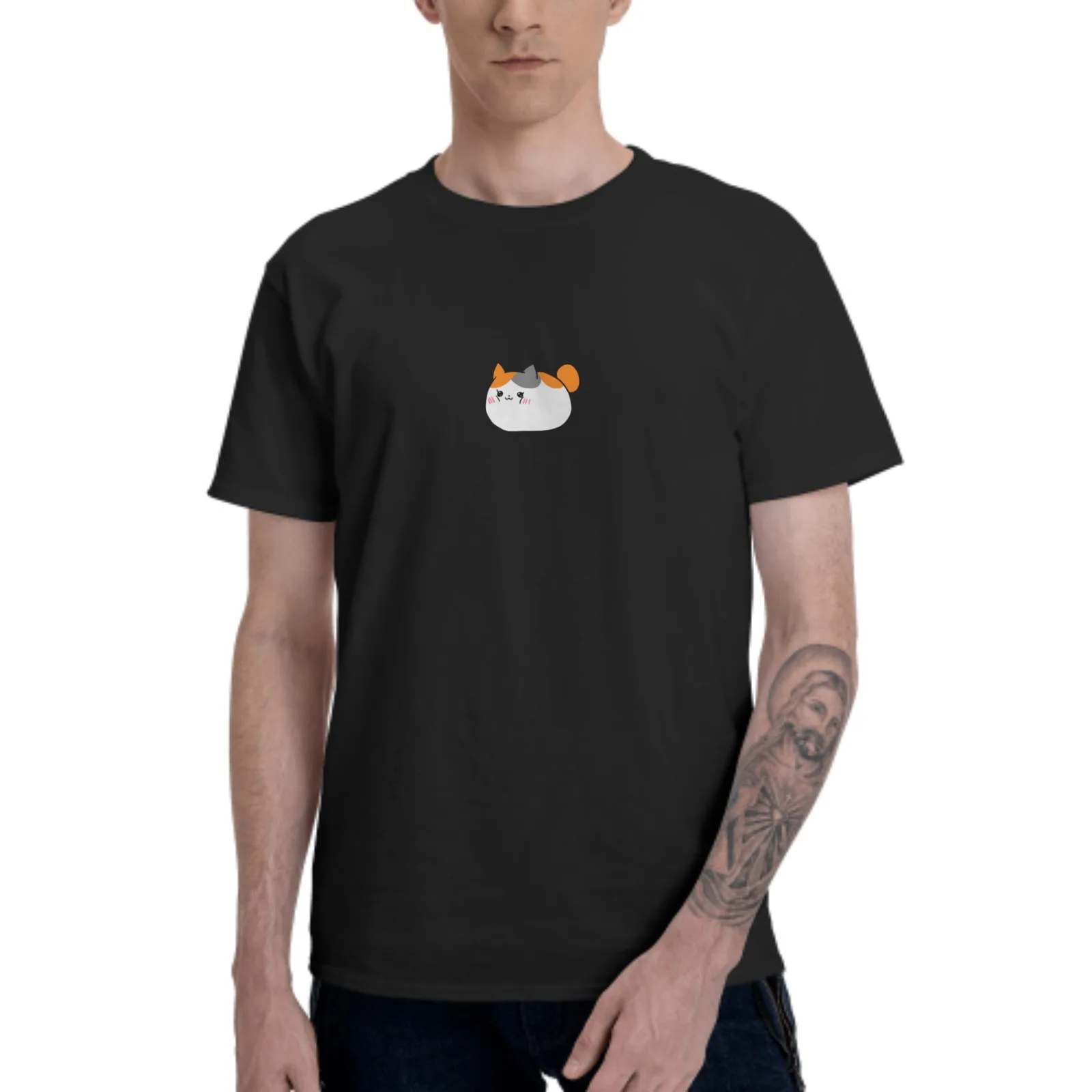

Cute Cat Two colors of men's T-shirt- Short Sleeve Crew Neck Soft Fitted Tees S - 6XL Fresh Classic Basic Tshirts