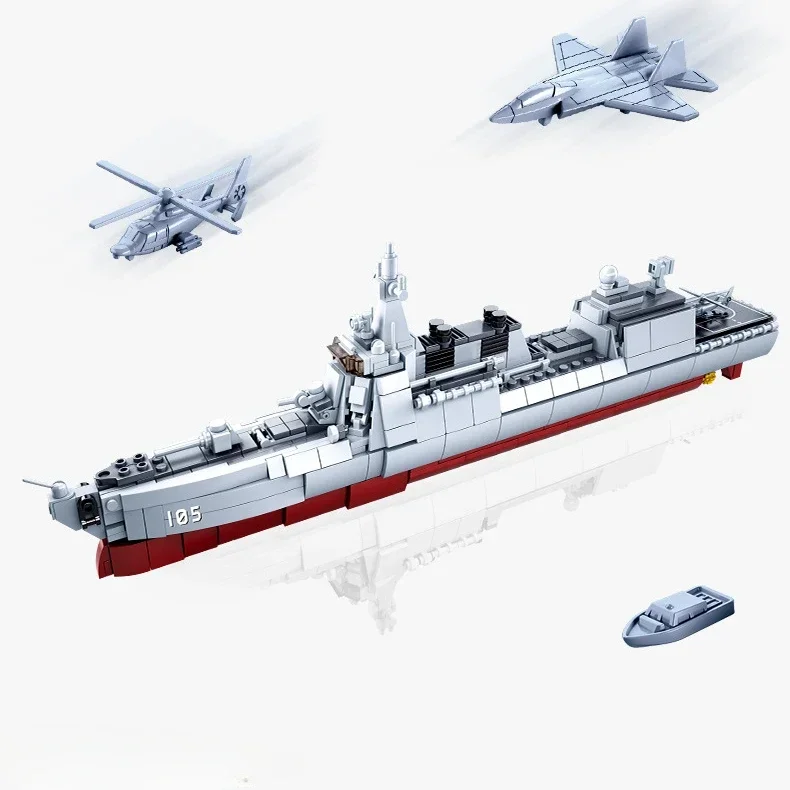 

Sluban Military Series Building Blocks Cruiser Destroyer Nuclear Submarine Attack Ship Frigate Model Children Brick Puzzle Gift