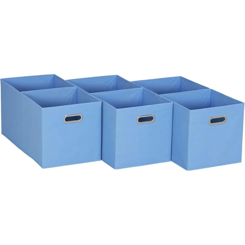 

, Light Blue 6 Pack Fabric Storage Bins with Handle