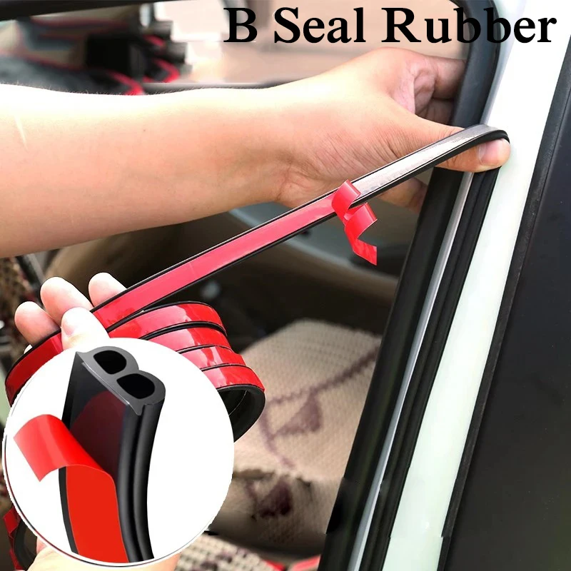 5/8 Meters B Shape Car Door Seal Strips Door Gap Soundproof Wind Dust Water Proof Self Adhesive Seal Trim Strip Gap Filler