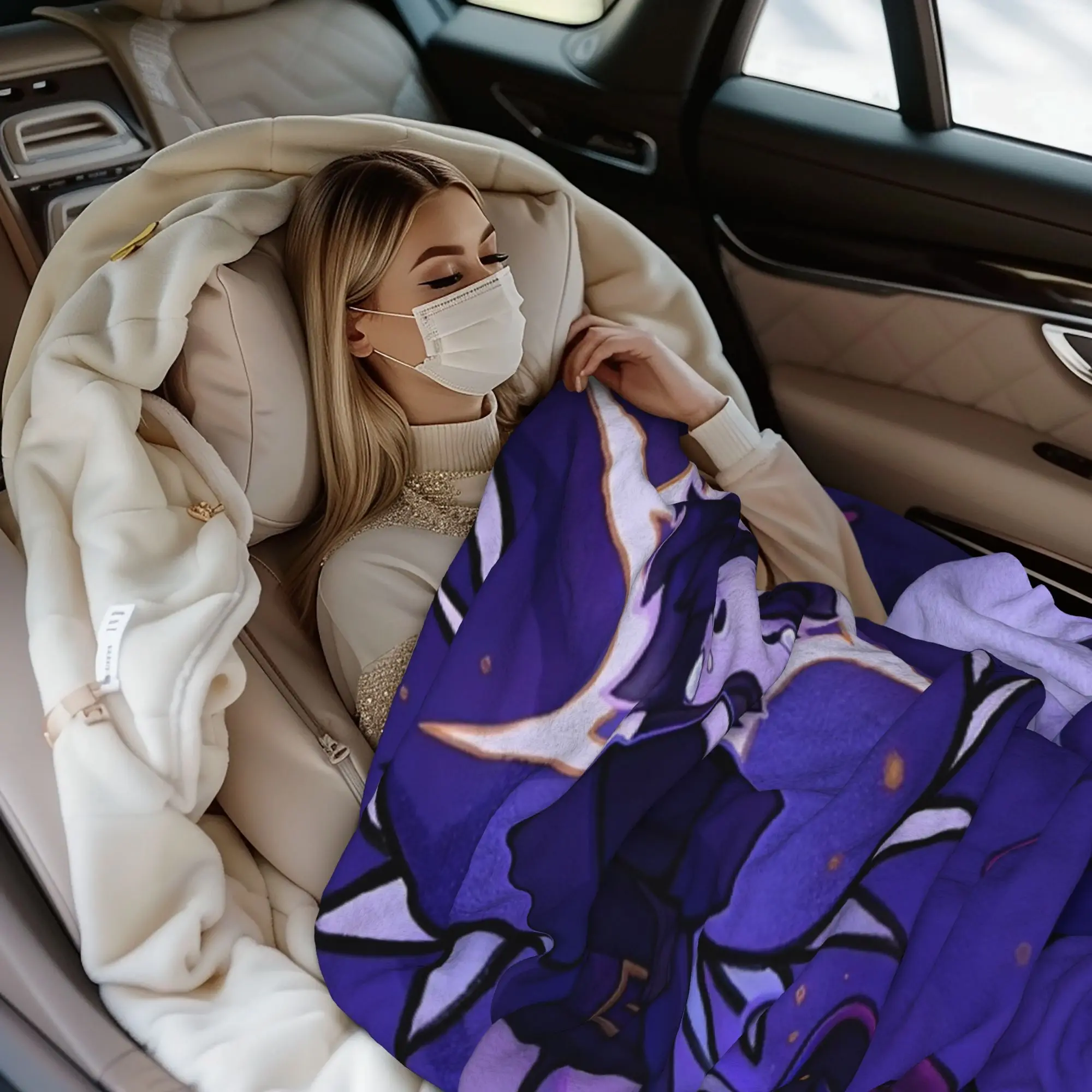 Azuretime أنيمي الصوف البطانيات Azure لمرةين فورسكين رهيبة رمي بطانية للمنزل فندق أريكة 125*100 سنتيمتر لحاف #3