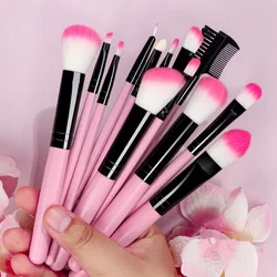 Pink 13Pcs Makeup Brush Soft Fluffy Set For Cosmetics Foundation Blush Powder Eyeshadow Kabuki Blending Makeup Brush Beauty Tool