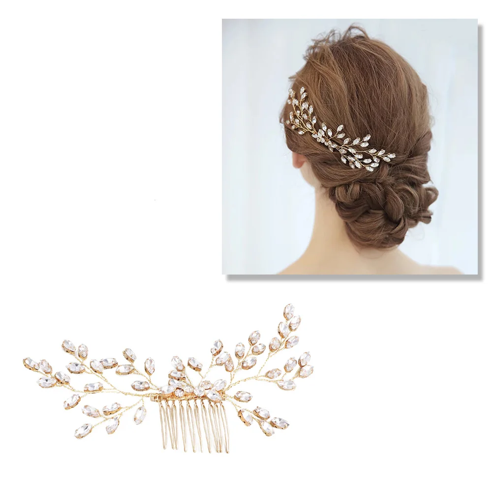 

Claw Drilling Hair Comb Elegant Wedding Clips Prom Accessories Bridesmaid Flower Girl Banquet Party Bridal Headbands