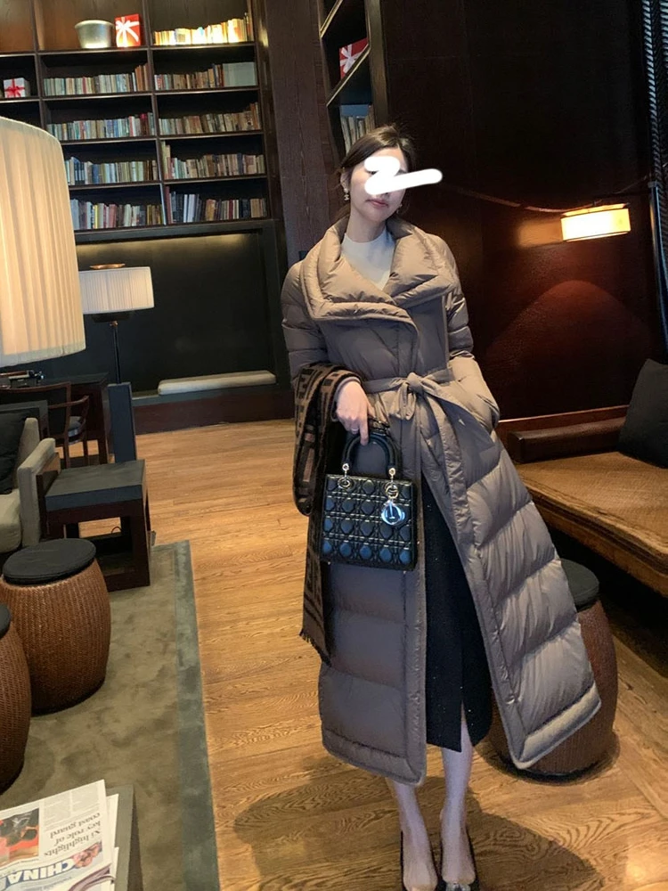 

DAJOS Red Label Winter Long down Jaet White Goose Feather Thiened Northern Winter Coat Commute Sle Korean Version