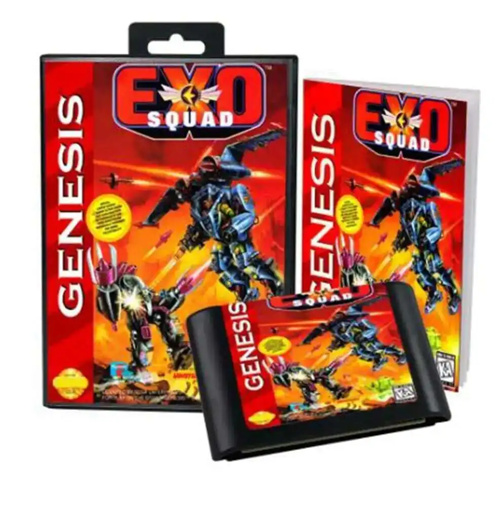 Exo-Squad مع صندوق ودليل لنظام Genesis لخرطوشة ألعاب Sega MD 16 بت