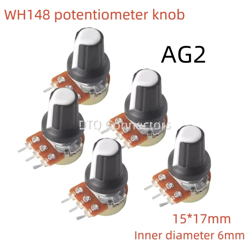 25PCS WH148 knob 15X17mm plastic knob AG2 type potentiometer power amplifier knob 5 color Switch Cap