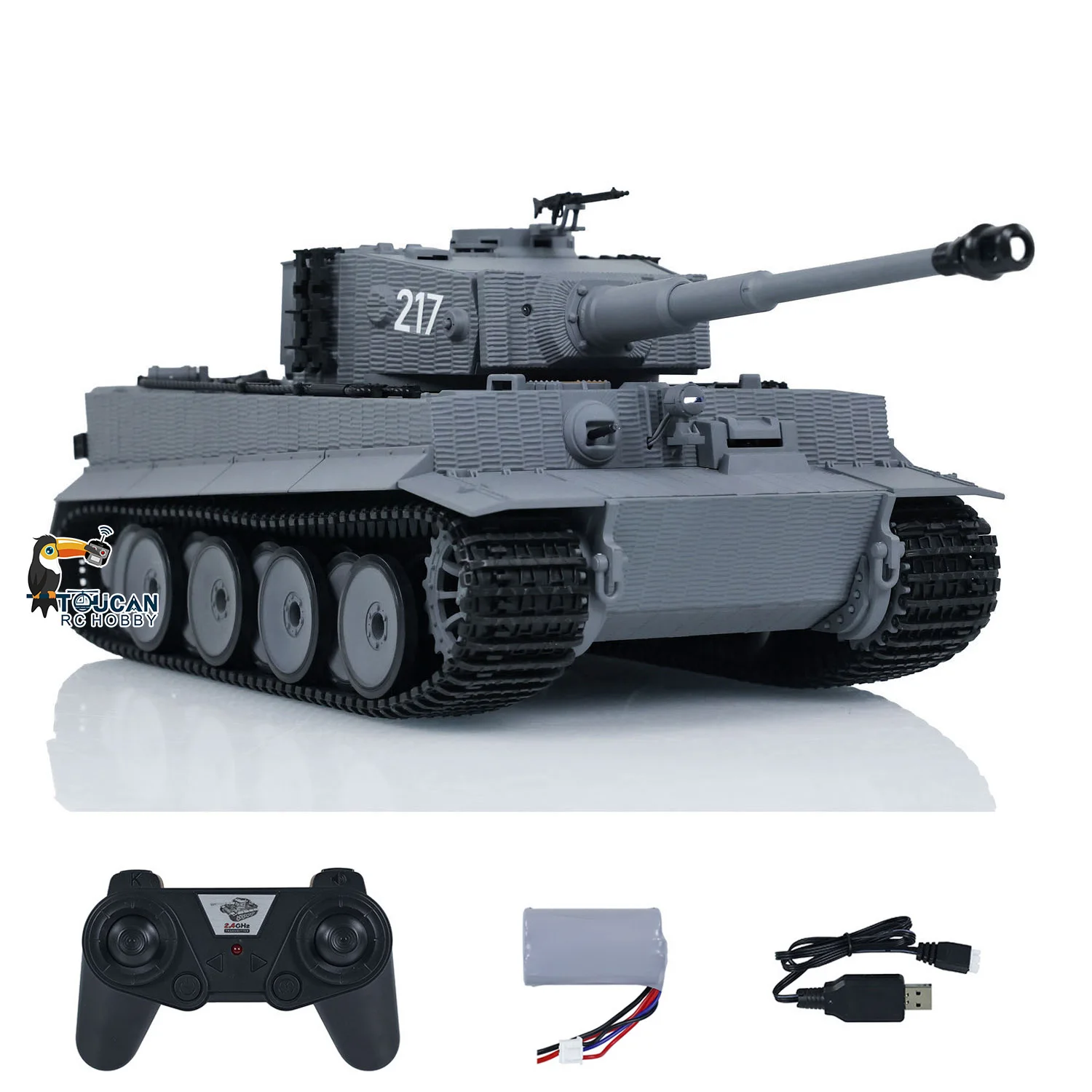 US Stock Taigen 1/24 Tiger I RC Battle Tank Remote Control Infrared Combat Military Toy for Collectors Gamers