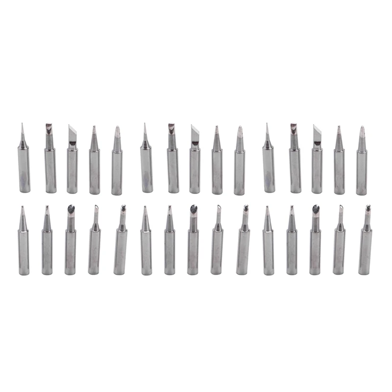 

30 Tip Set Tips Soldering Tip Set For Soldering Iron 900-T-I/ BK/ 1.6D/ 2.4D/ 3.0D/ 2C/ 3C/ 4C New