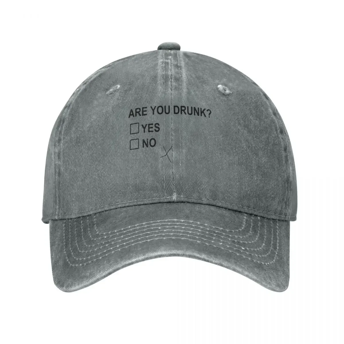 Are You Drunk Yes No Checkbox Party Fun Cap Cowboy Hat  Wear Big Size Hat Winter Cap For Women Men's