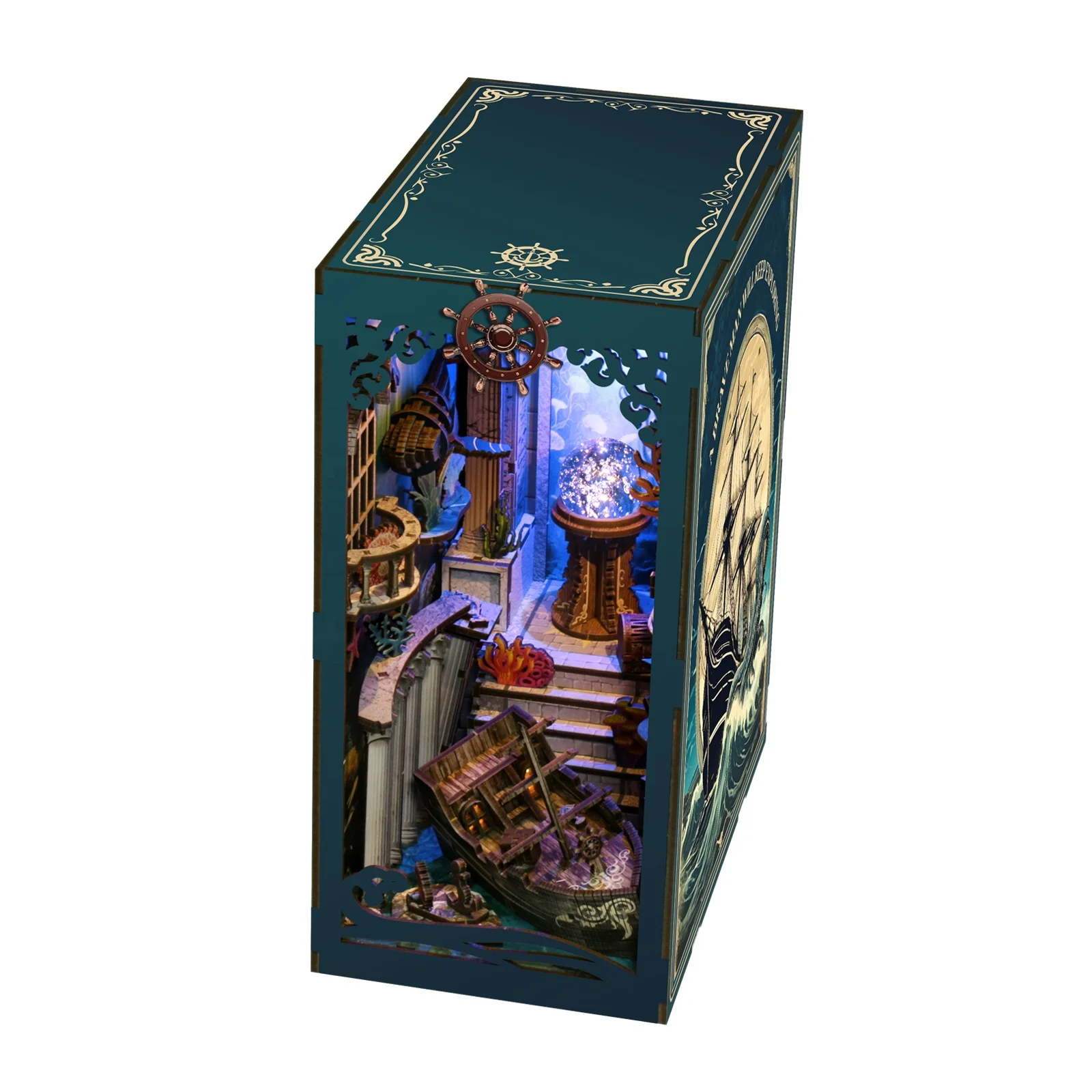 ブックヌックとドールハウスの組み合わせ、DIYミニチュアハウスキット、ディスプレイフィギュア付きミニチュアブックエンド、手作り