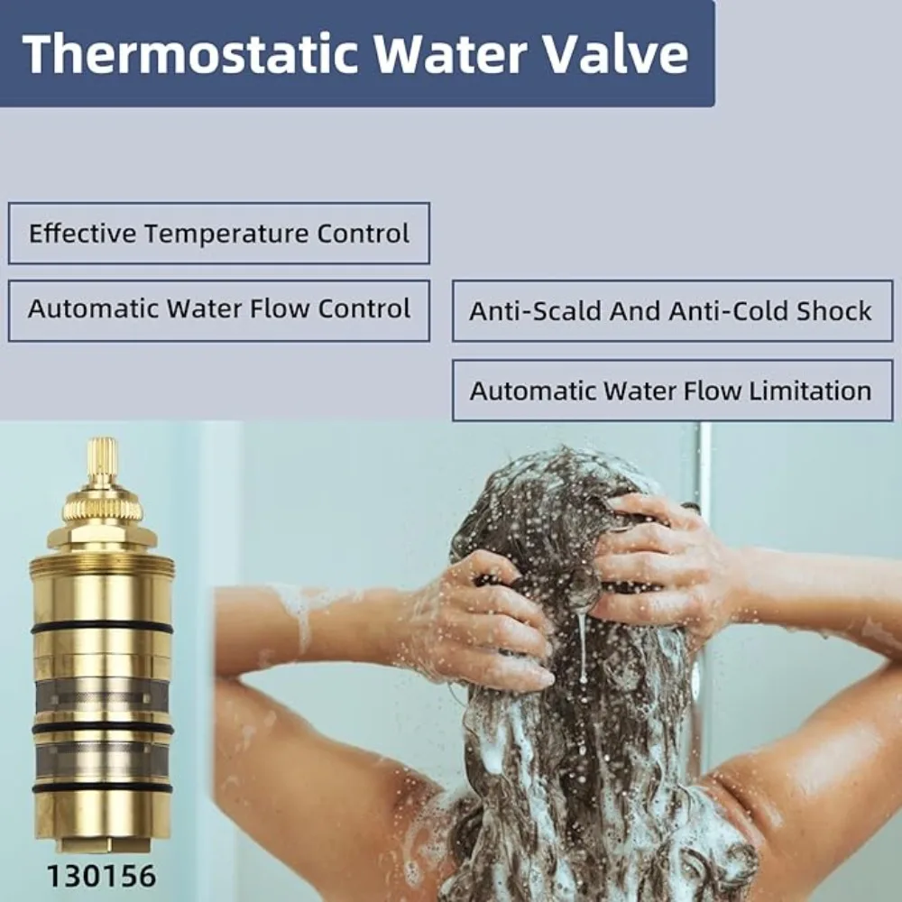 

Brass Replacement Thermostatic Cartridge Shower Mixer Valve Bar Repair Kit Brass Temp Range of Han1sgrohe 298282000