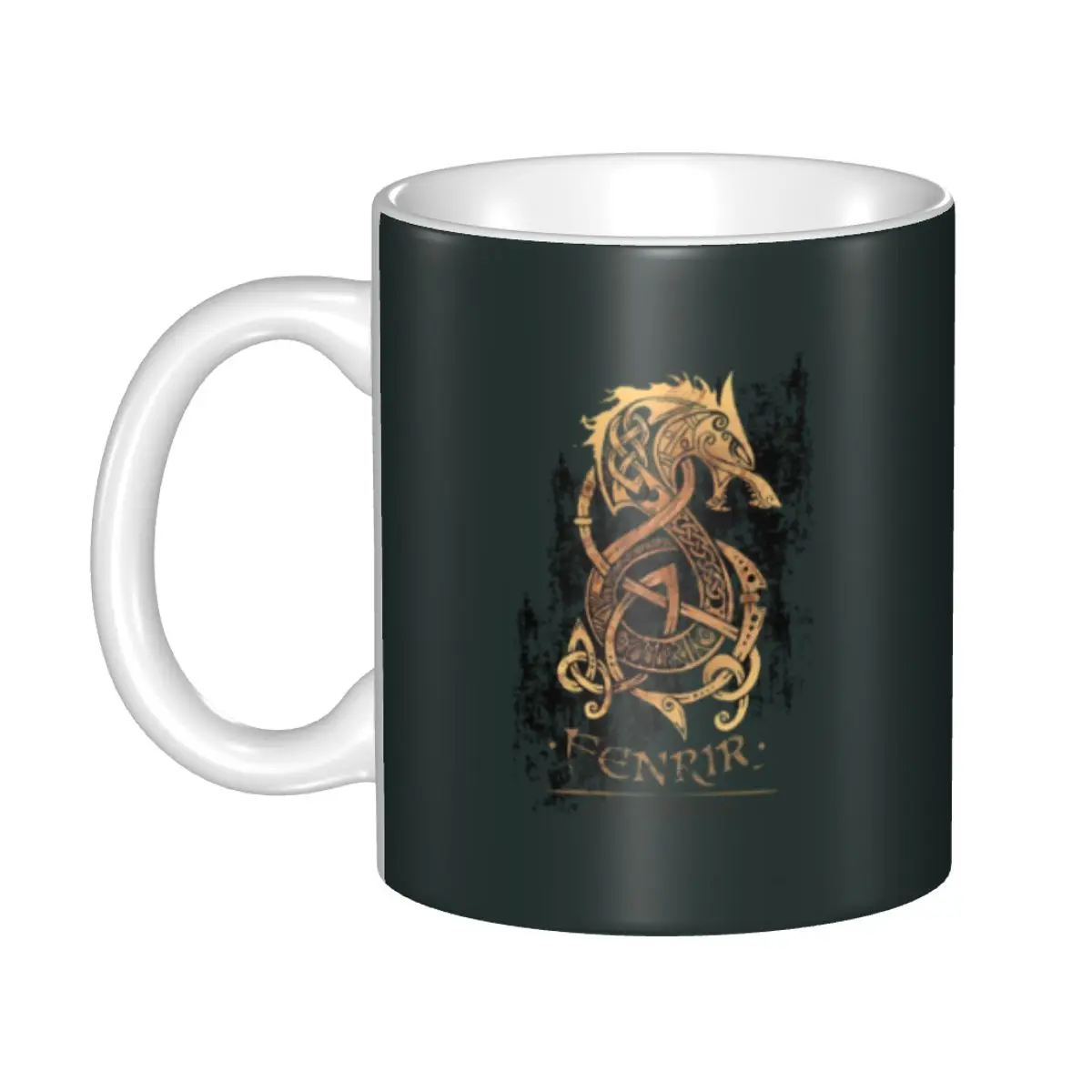 Viking Fenrir Coffee Mugs DIY Custom The Monster Wolf of Norse Mythology Ceramic Mug Creative Present