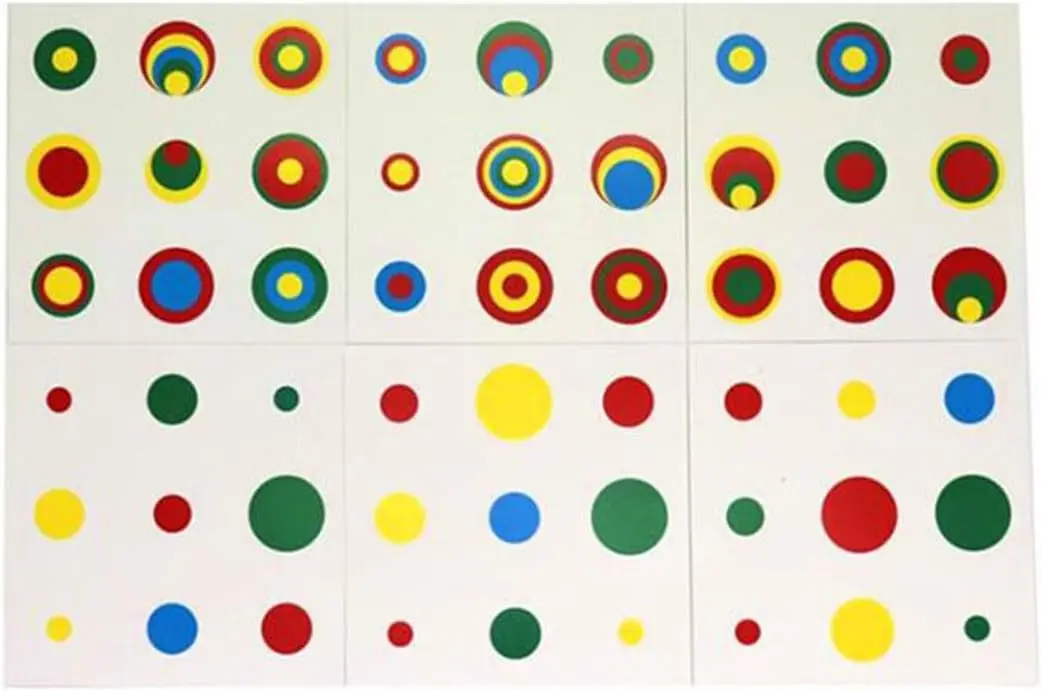 Cylindres colorés Montessori avec cartes de contrôle, blocs en bois sans boutons pour enfants, jouets matériels de reconnaissance de forme et de couleur (Cyl coloré