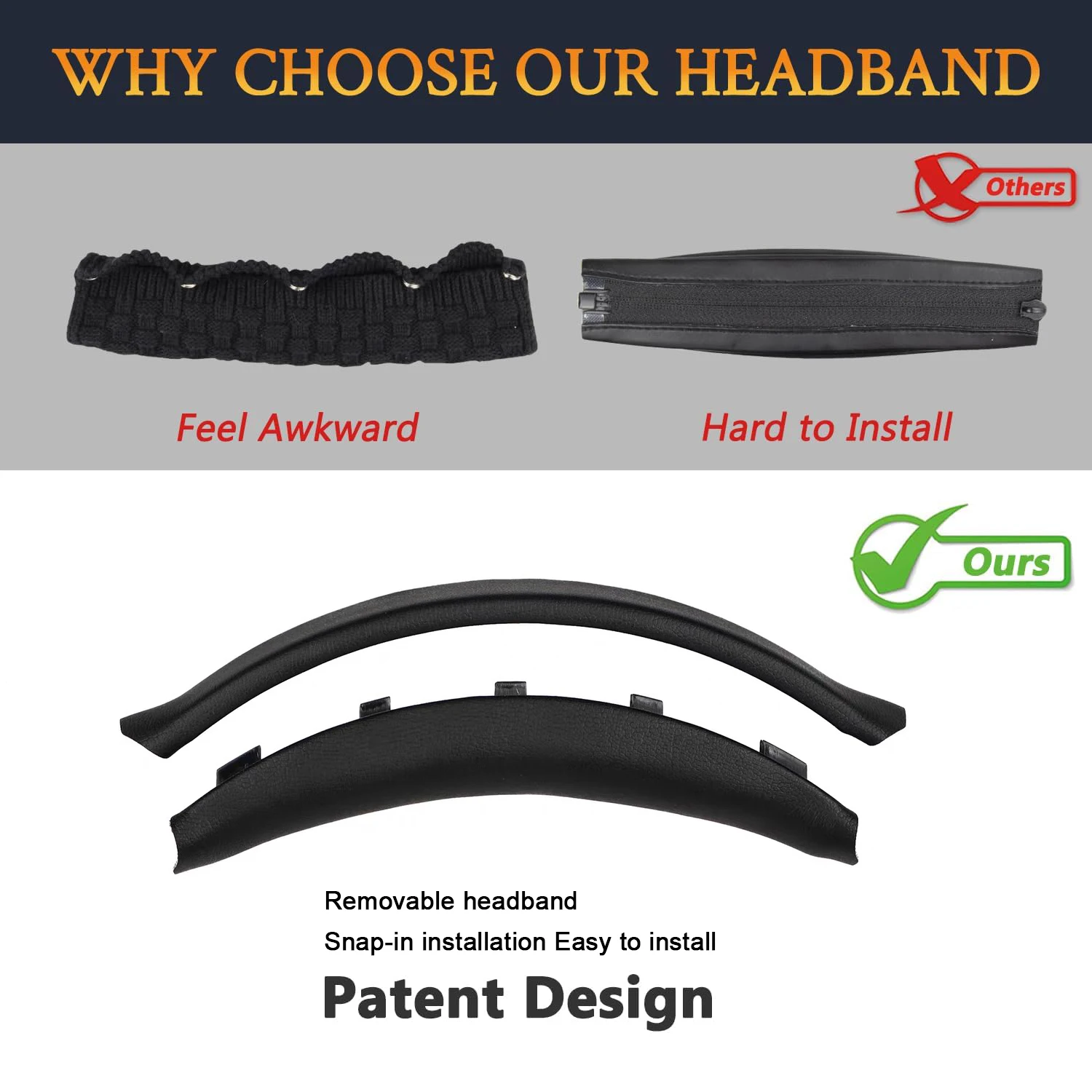 Removable Headband For Sony WH-CH720N Headphones Headbeam Replacement New Design Head band Headstrap Ear Pad Cushion
