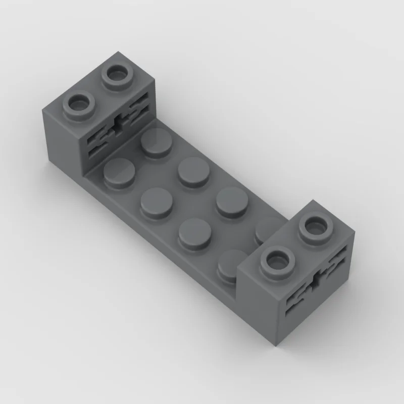 Building Block Toy Accessories 65635 3668 Brick Special 2x6x1 1/3 with Axle Holes and 2x4 Recessed, Ridges at Underside