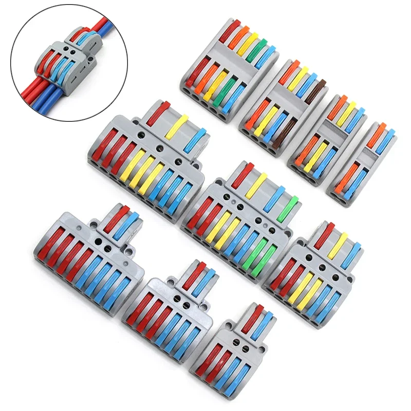 5/10/50/100pcs Push-in Electrical Wire Connector Terminal Block Universal Fast Wiring Cable Connectors For Cable Connection DIY