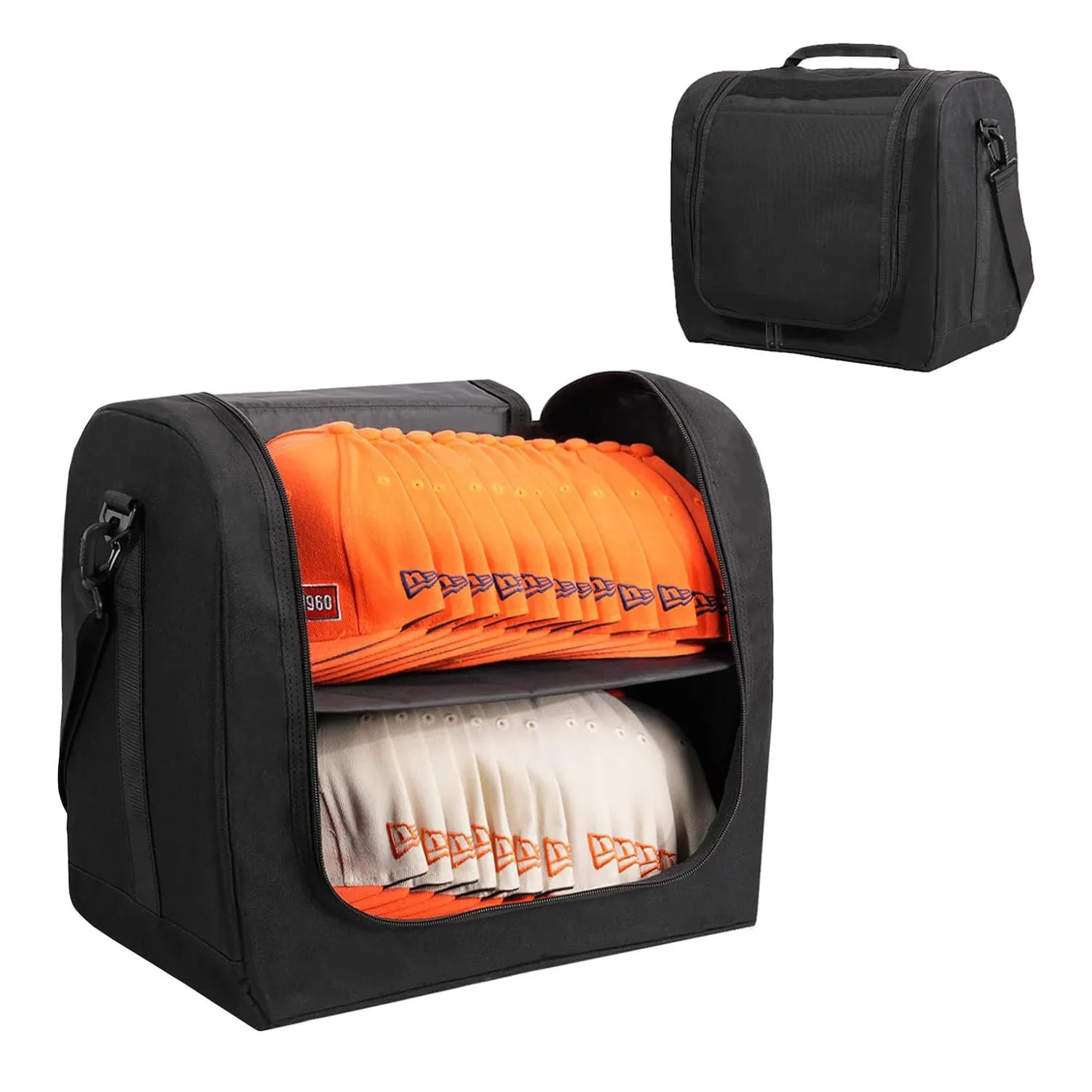 กระเป๋าหมวกสําหรับหมวกเบสบอล ที่วางหมวกพร้อมหูหิ้ว กระเป๋าเก็บหมวก กระเป๋าจัดระเบียบหมวกสําหรับเคลื่อนย้ายกีฬา ท่องเที่ยว